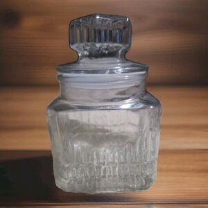 Vintage Koeze’s Glass Apothecary Jar W/ Lid 7.5" X 4.5" Candy/Kitchen Canister